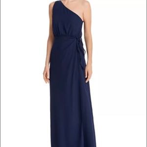NWT Navy Wayf One-Shoulder Dress